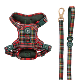 Dog Harness and Lead Set - Colour Drops - Red Highland Tartan - Bailey and Coco (UK)