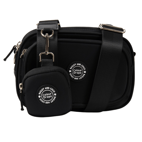 Dog Walking Bag - Black with Black Strap - Bailey and Coco (UK)