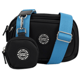 Dog Walking Bag - Black with Blue Strap - Bailey and Coco (UK)