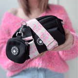 Dog Walking Bag - Black with Candy Floss Strap - Bailey and Coco (UK)