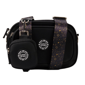 Dog Walking Bag - Black with Celestial Strap