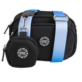 Dog Walking Bag - Black with Head in the Clouds Strap - Bailey and Coco (UK)