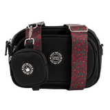 Dog Walking Bag - Black with Jingle Berry Strap - Bailey and Coco (UK)