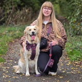 Dog Walking Bag - Black with Jingle Berry Strap - Bailey and Coco (UK)