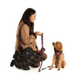 Dog Walking Bag - Black with Jingle Berry Strap - Bailey and Coco (UK)