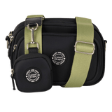 Dog Walking Bag - Black with Khaki Strap - Bailey and Coco (UK)