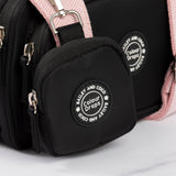 Dog Walking Bag - Black with Lavender Tweed Strap - Bailey and Coco (UK)