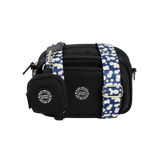 Dog Walking Bag - Black with Loves me, Loves me not Daisy Strap - Bailey and Coco (UK)