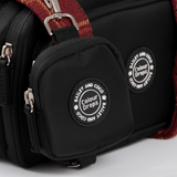 Dog Walking Bag - Black with Mulberry Plaid Strap - Bailey and Coco (UK)