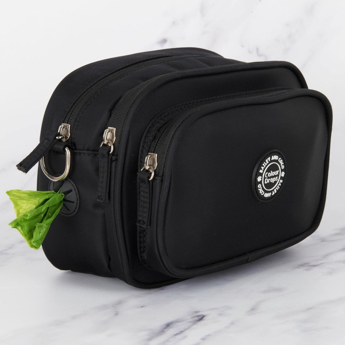 Dog Walking Bag - Black with Mulberry Tweed Strap - Bailey and Coco (UK)