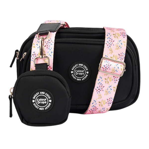 Dog Walking Bag - Black with Pick Me Strap - Bailey and Coco (UK)
