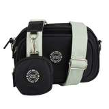 Dog Walking Bag - Black with Sage Tweed Strap - Bailey and Coco (UK)