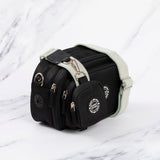 Dog Walking Bag - Black with Sage Tweed Strap - Bailey and Coco (UK)