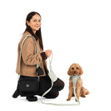 Dog Walking Bag - Black with Sage Tweed Strap - Bailey and Coco (UK)