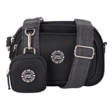 Dog Walking Bag - Black with Slate Tweed Strap - Bailey and Coco (UK)