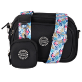 Dog Walking Bag - Black with Spring Dreams Strap - Bailey and Coco (UK)