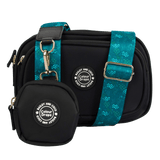 Dog Walking Bag - Black with Touch Grass Strap - Bailey and Coco (UK)