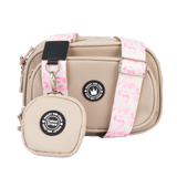 Dog Walking Bag - Latte with Candy Floss Strap - Bailey and Coco (UK)