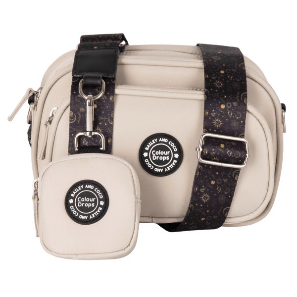 Dog Walking Bag - Latte with Celestial Strap - Bailey and Coco (UK)