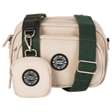 Dog Walking Bag - Latte with Forest Tweed Strap - Bailey and Coco (UK)