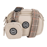 Dog Walking Bag - Latte with Heritage Plaid Strap - Bailey and Coco (UK)