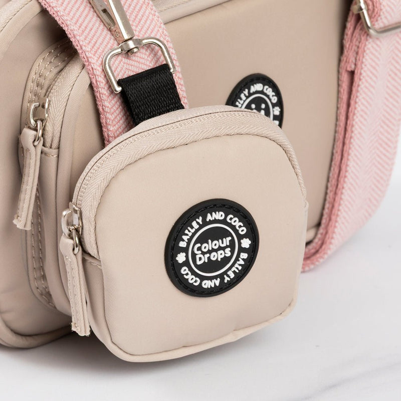 Dog Walking Bag - Latte with Lavender Tweed Strap - Bailey and Coco (UK)