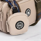 Dog Walking Bag - Latte with Mayfair Tweed Strap - Bailey and Coco (UK)