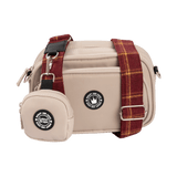 Dog Walking Bag - Latte with Mulberry Plaid Strap - Bailey and Coco (UK)