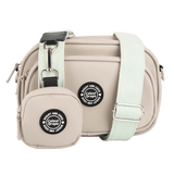 Dog Walking Bag - Latte with Sage Tweed Strap - Bailey and Coco (UK)