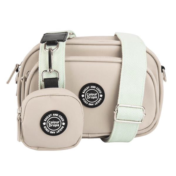 Dog Walking Bag - Latte with Sage Tweed Strap - Bailey and Coco (UK)