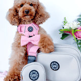 Dog Walking Bag - Latte with Sapphire Tweed Strap - Bailey and Coco (UK)
