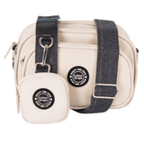 Dog Walking Bag - Latte with Slate Tweed Strap - Bailey and Coco (UK)