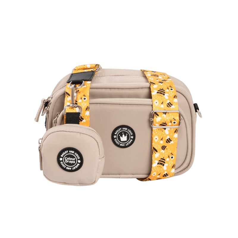 Dog Walking Bag - Latte with Wanna - Bee Strap - Bailey and Coco (UK)