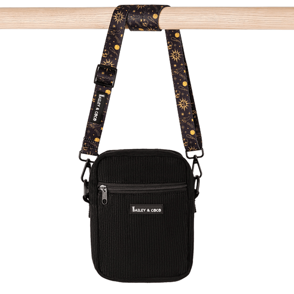 Dog Walking Bag With Celestial Strap - Black - Bailey and Coco (UK)