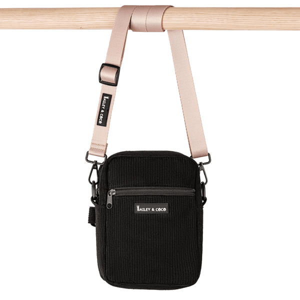 Dog Walking Bag With Champagne Strap - Black - Bailey and Coco (UK)