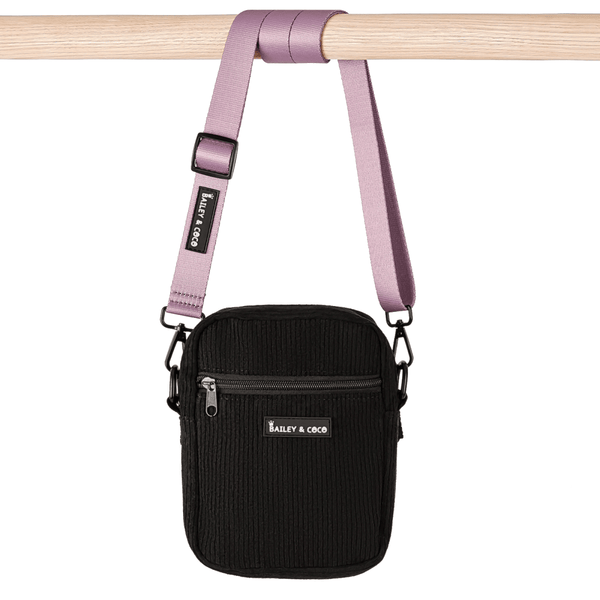 Dog Walking Bag with Lavender Strap - Black - Bailey and Coco (UK)