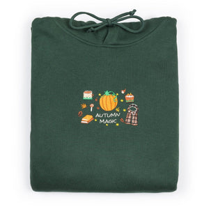 Embroidered Autumn Magic Organic Hoodie - Forest Green - Bailey and Coco (UK)