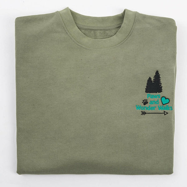 Embroidered Wonder Walks Organic Sweatshirt - Khaki - Bailey and Coco (UK)