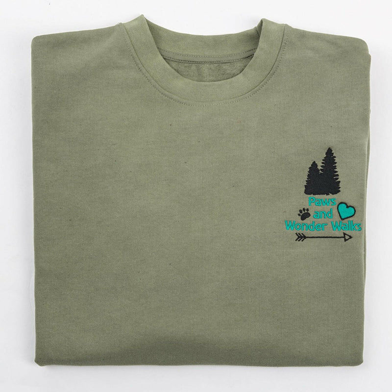 Embroidered Wonder Walks Organic Sweatshirt - Khaki - Bailey and Coco (UK)