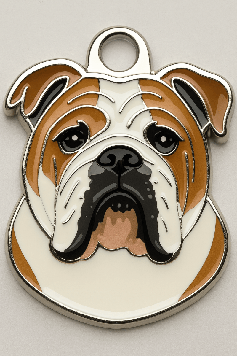 English Bulldog Dog Tag Personalised & Engraved - Bailey and Coco (UK)