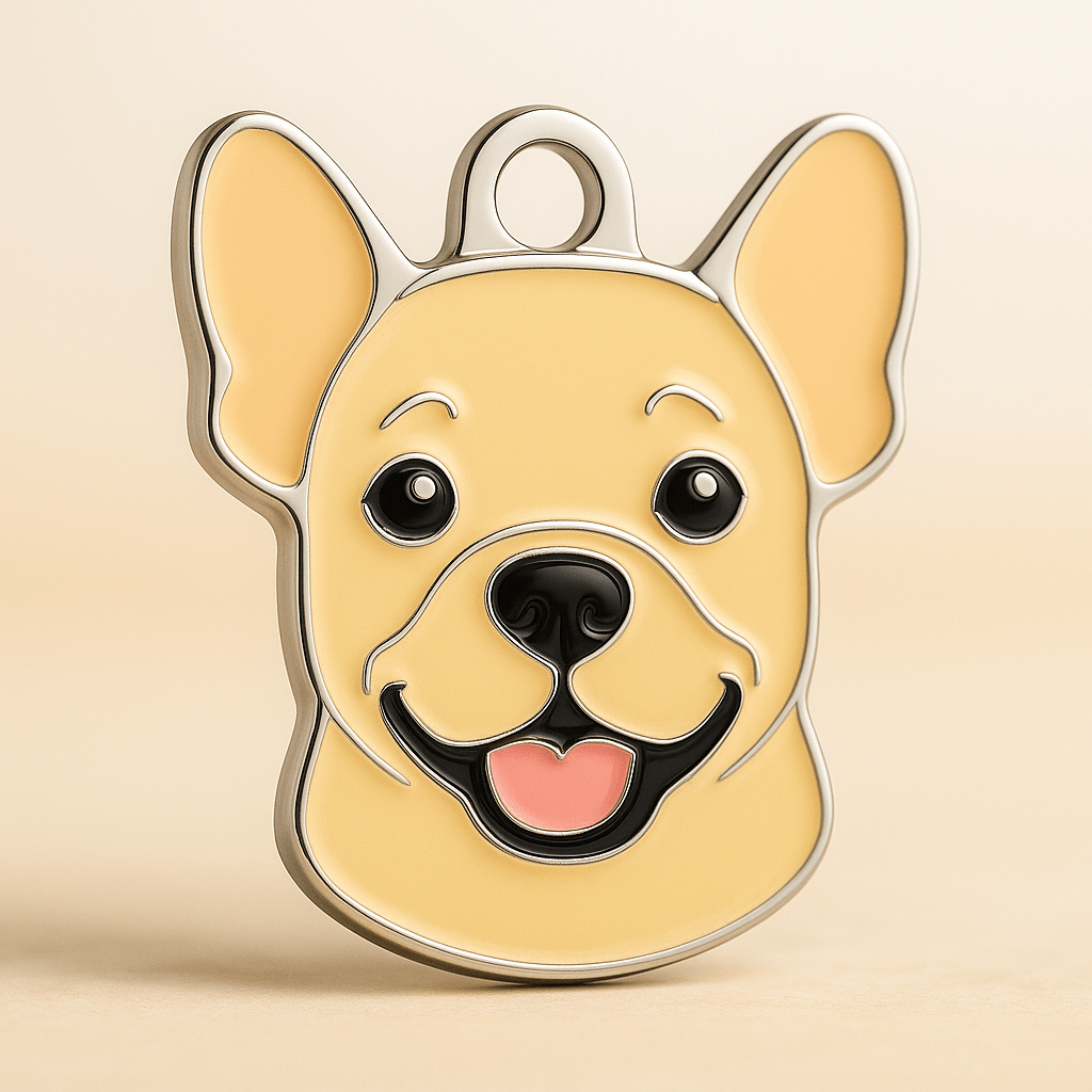 Fawn French Bulldog Dog Tag Personalised & Engraved - Bailey and Coco (UK)