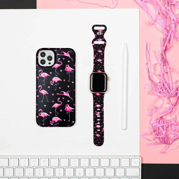 Flamingo Apple Watch Strap - Black - alternate view