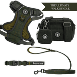 Forest Tweed Adjustable Dog Harness, Lead, Collar & Tweed Dog Walking Bag Bundle - Bailey and Coco (UK)