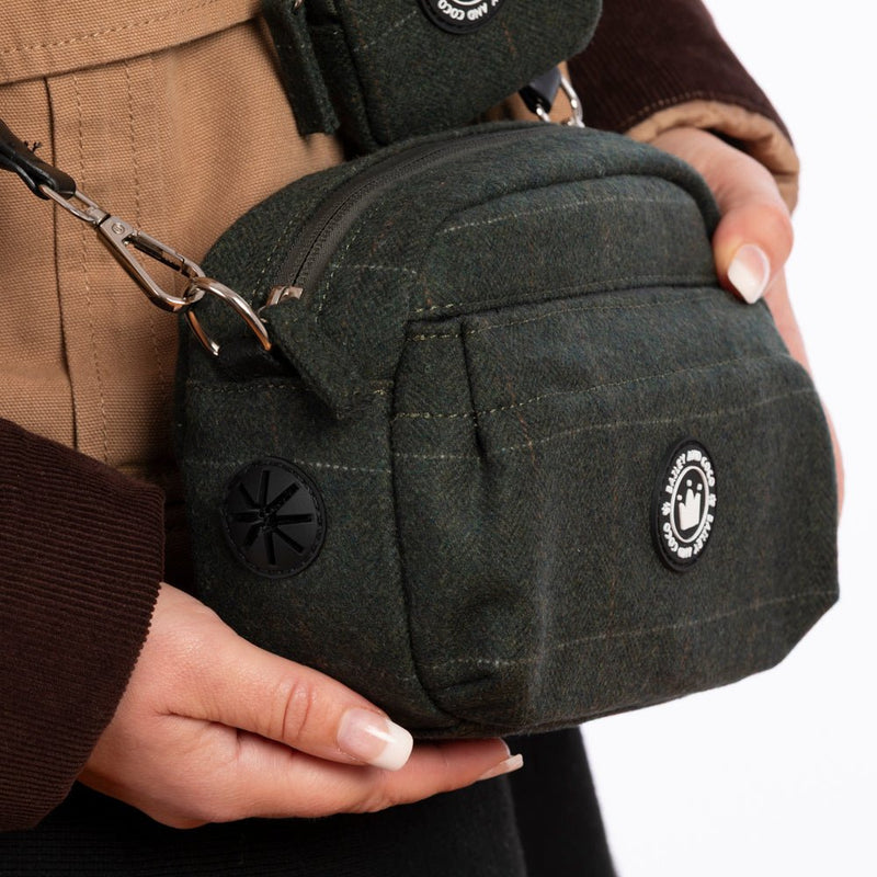 Forest Tweed Adjustable Dog Harness, Lead, Collar & Tweed Dog Walking Bag Bundle - Bailey and Coco (UK)