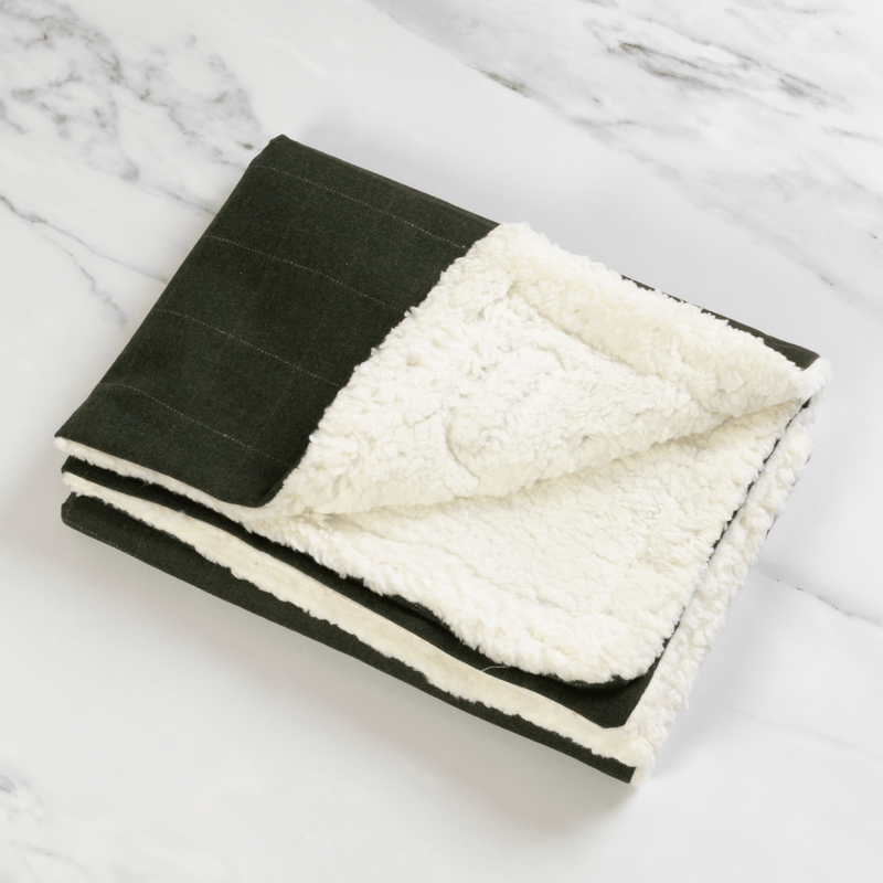 Forest Tweed Dog Blanket - Soft Sherpa Lined - Bailey and Coco (UK)