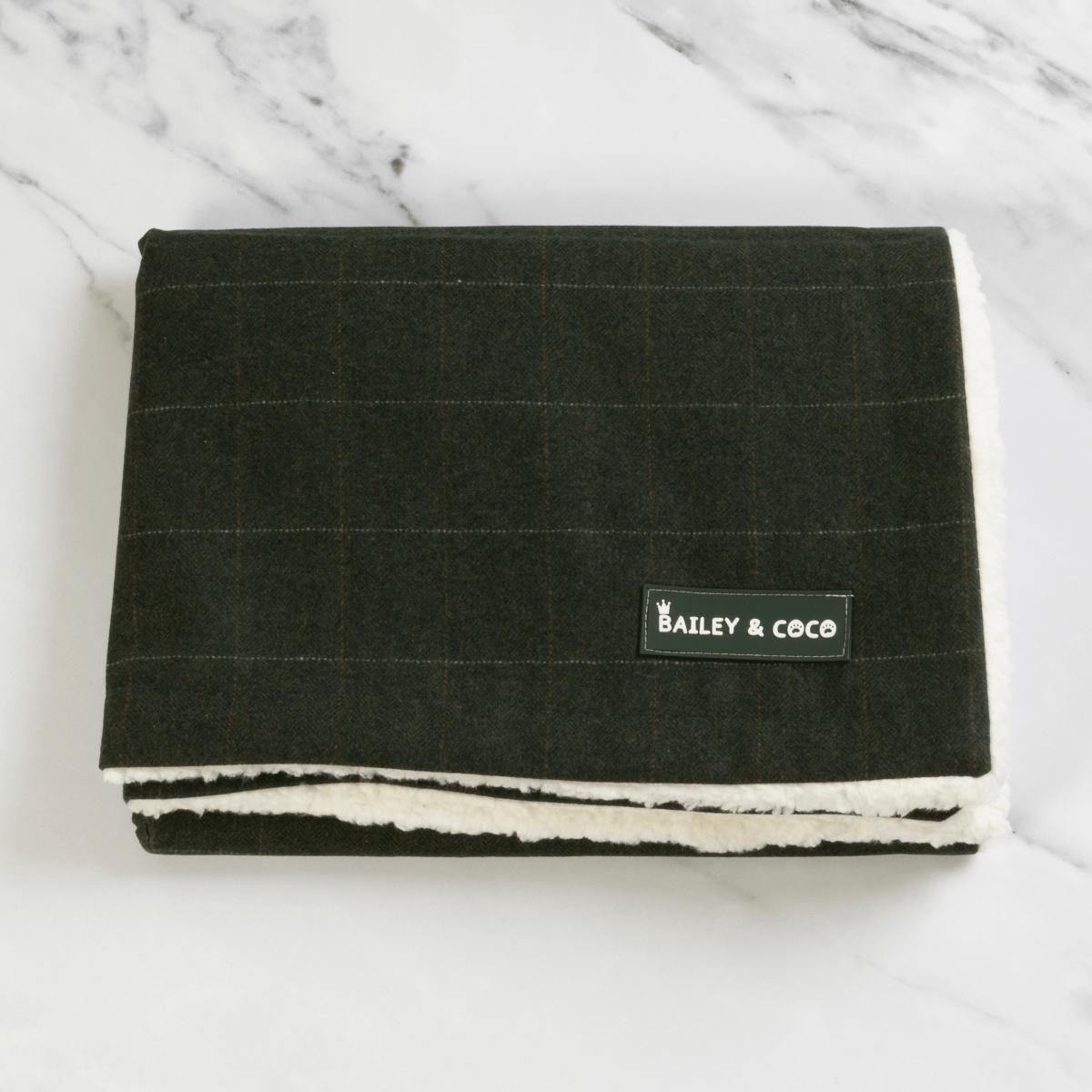 Forest Tweed Dog Blanket - Soft Sherpa Lined - Bailey and Coco (UK)