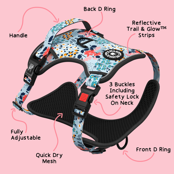 Front Clip Dog Harness - Spring Dreams - Original Design - alternate view