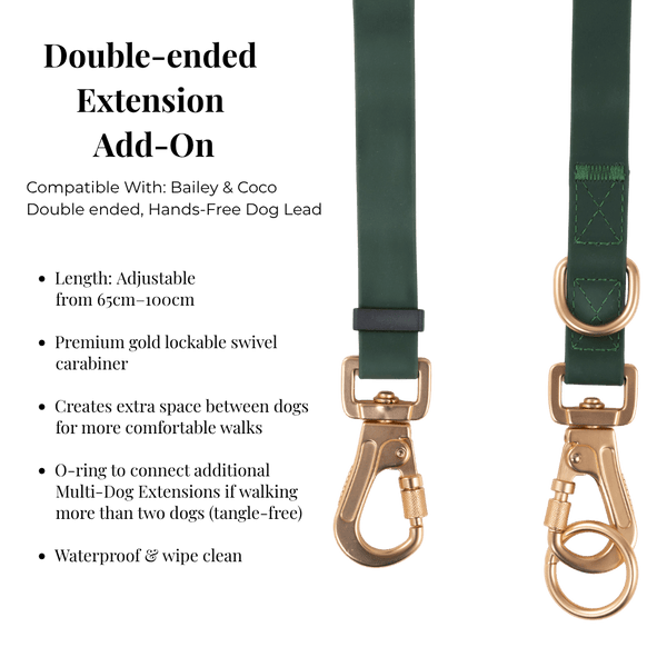 Multi-Dog Extension for Double Ended Dog Lead – Forest Green - alternate view