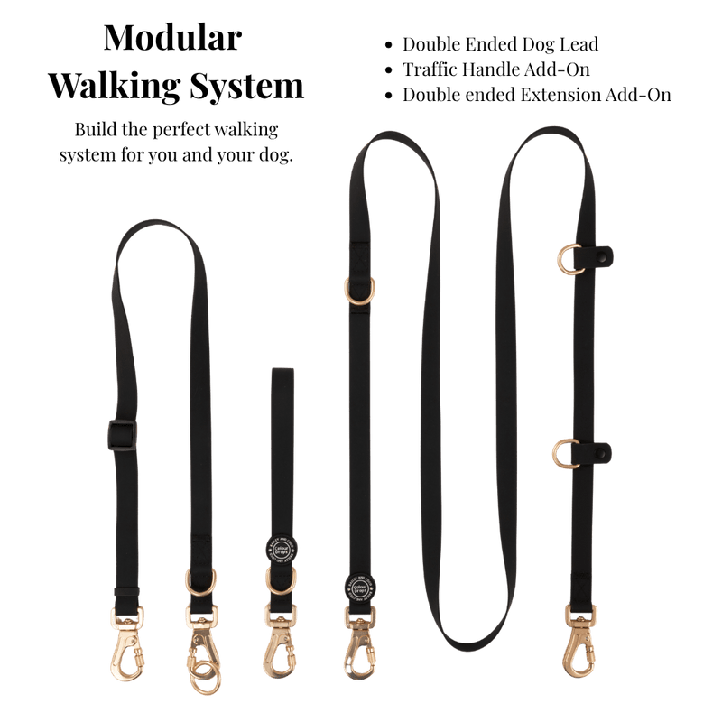Hands-Free Double Ended Dog Lead Complete Set – Jet Black - Bailey and Coco (UK)