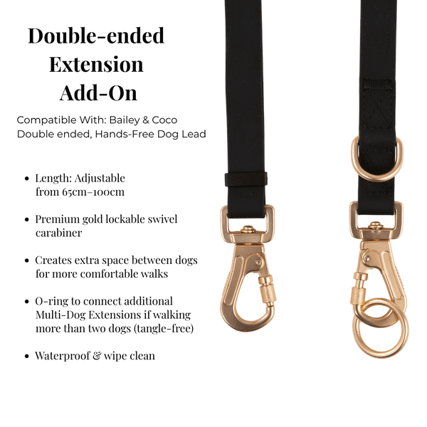 Multi-Dog Extension for Double Ended Dog Lead – Jet Black - alternate view